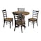 International Concepts 36 in. Solid Wood Round Top Pedestal Dining Table with 4 Chairs in Hickory/Washed Coal K45-36RT-23B-C617-4 - alternate 1